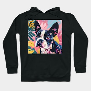 Retro Boston Terrier: Pastel Pup Revival Hoodie